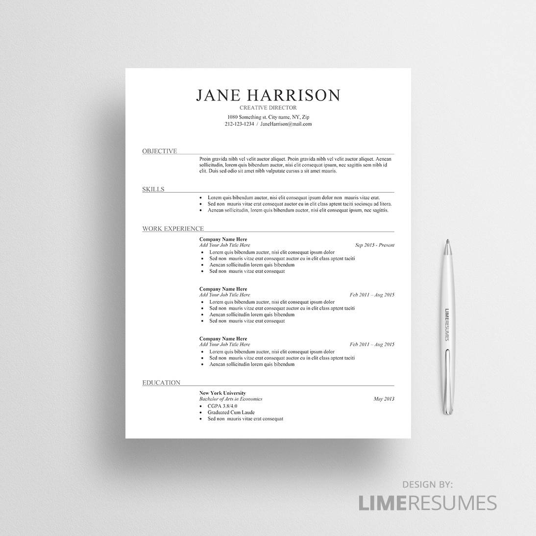 Resume with Photo CV Template with Photo LimeResumes
